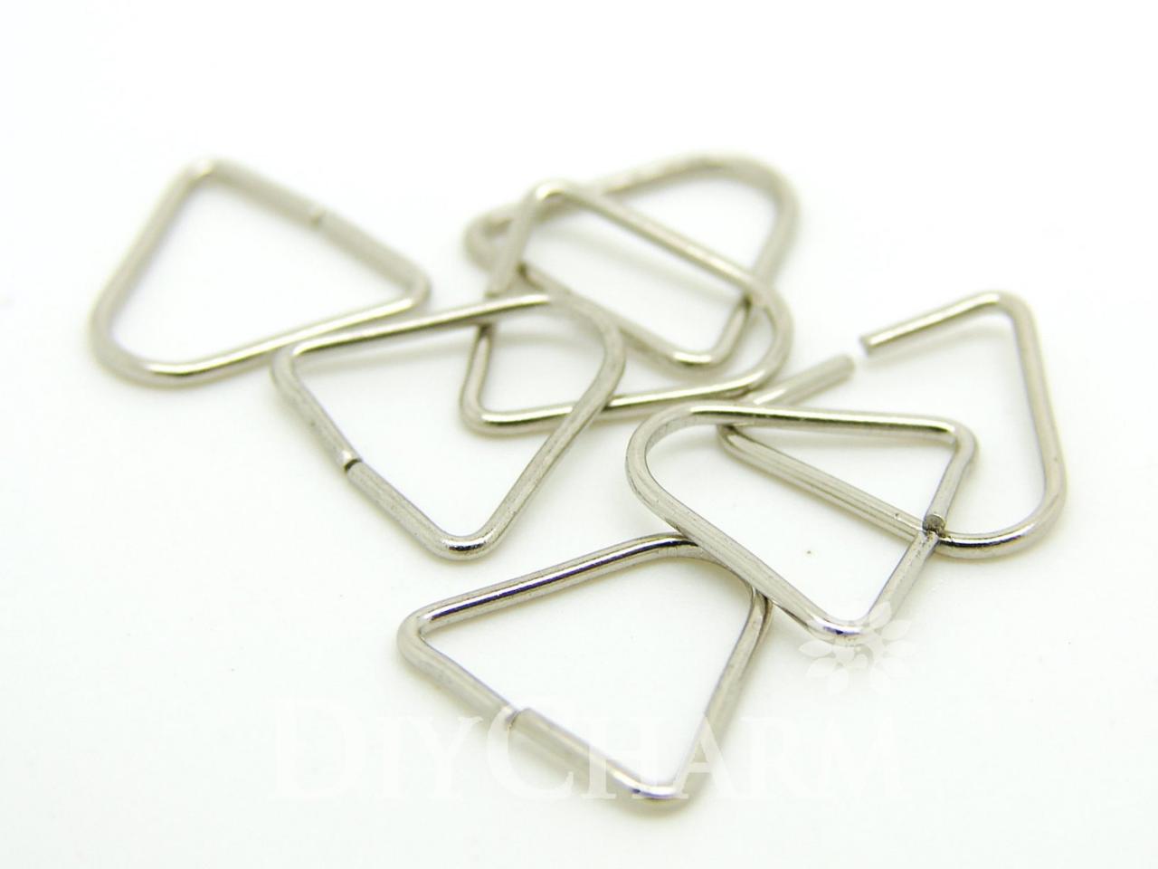 Triangle Jump Rings Connector In Silver Tone 10x10mm 120pcs Fn18706